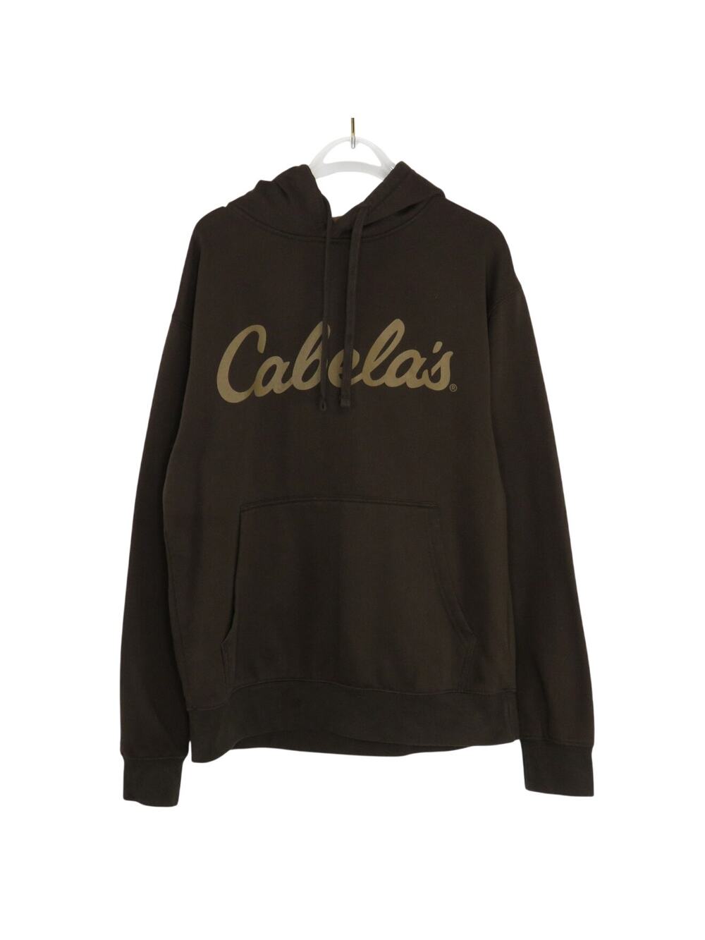 Cabelas Men's Brown Logo Hoodie Sweatshirt Small